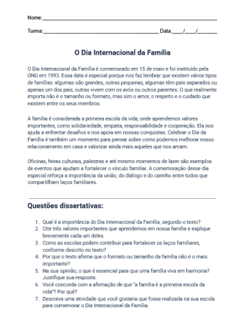 Atividade de Interpretaçao de Texto Exemplo