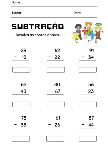 Atividade de subtração