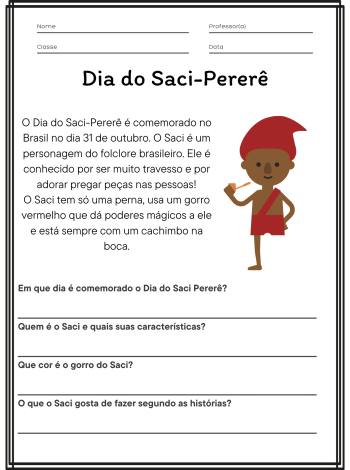 Atividade do Dia do Saci